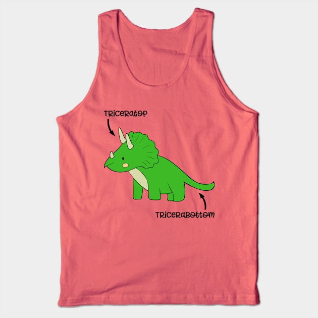 Triceratops Tricerabottom Dinosaur Funny Tank Top by underheaven